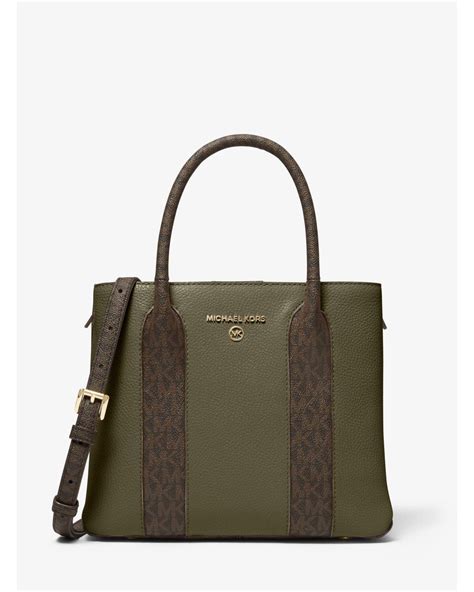 michael kors tote green|michael kors olive green handbag.